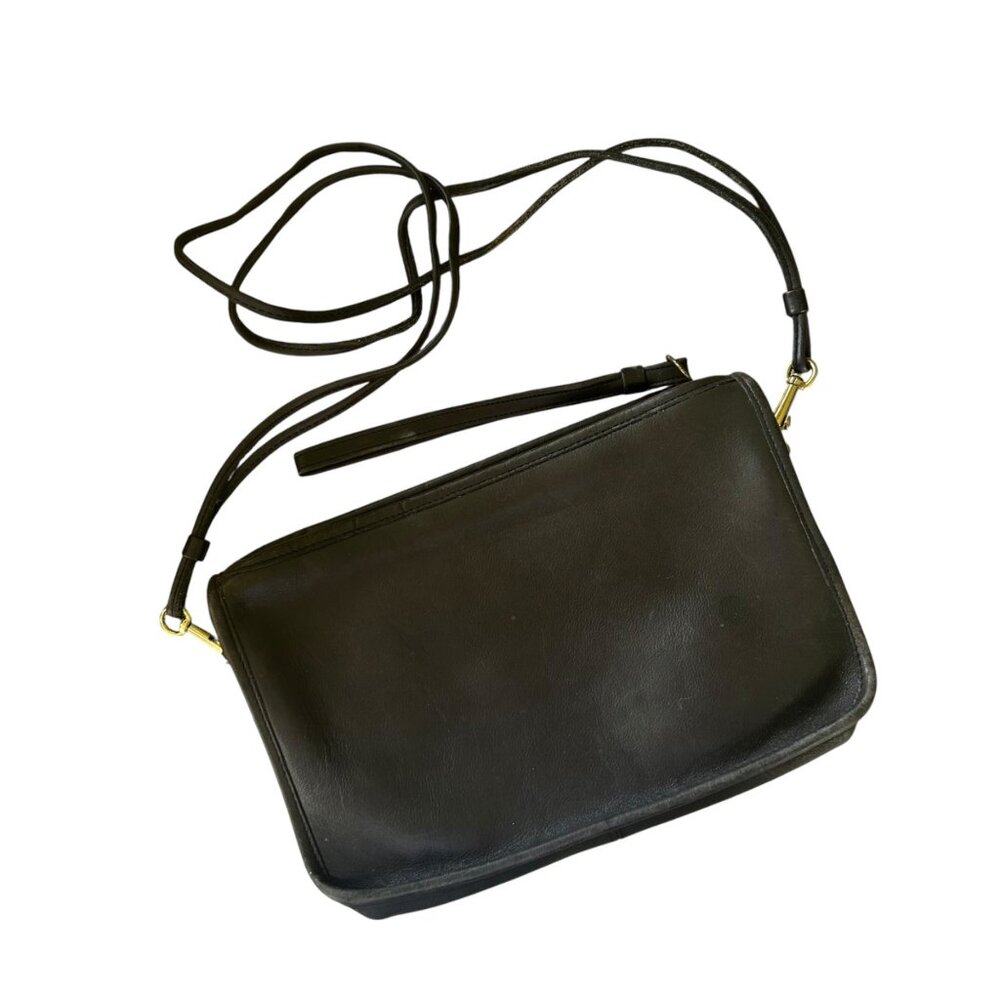 Vintage Coach Bonnie Cashin Cowhide Leather Black Convertible Clutch Crossbody